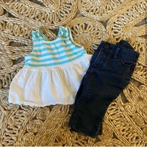 Baby Gap 3/6M outfit: dark wash jeans & sleeveless top